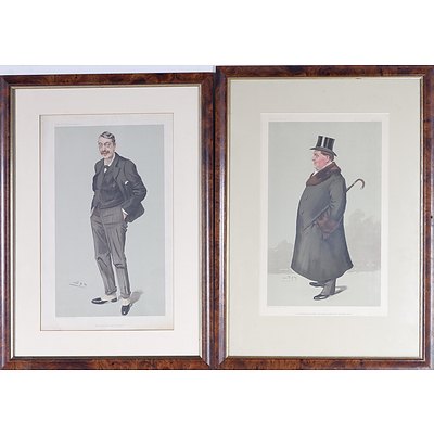 Four Victorian Vanity Fair Lithographs Circa 1880, Including Sam and Men of the Day No. 55