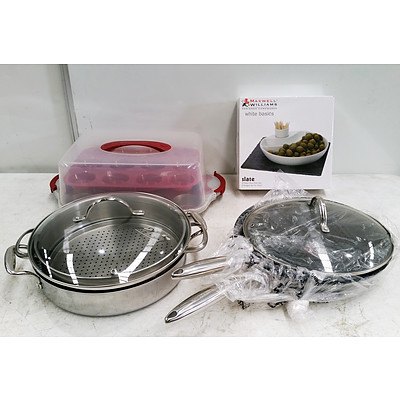 Bulk Lot of Mixed Kitchenware Including Tefal Pans