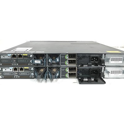 Cisco WS-C3750X-24P-S V02 Gigabit Switch - Lot of 2