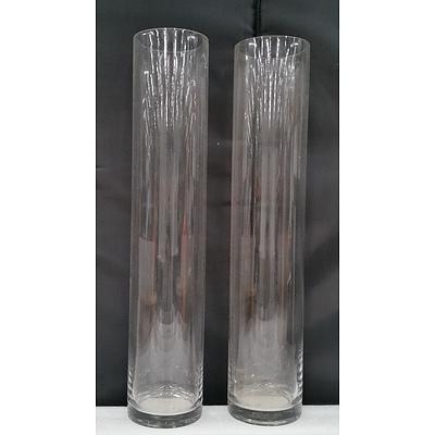 Glass Cylinder Vases - Lot of Two