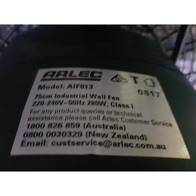 Arlec AIF013 75cm Industrial Wall Fan - Lot of 3