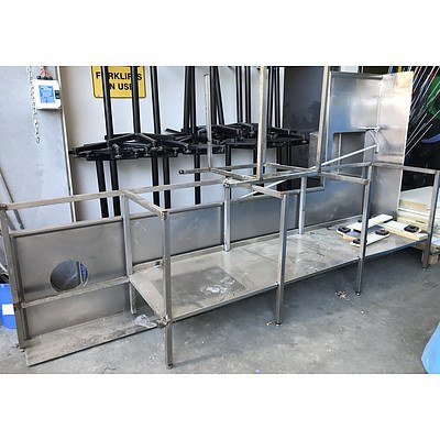 Large Corner Stainless Steel Bench with Sink