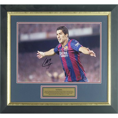 Signed Luis Suarez FC Barcelona Photo, with COA from Icons of Sport