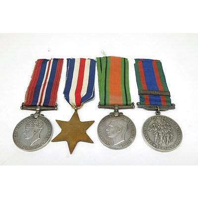 Four Military Medals, Including Canadian 1939-45 Voluntary Service Medal, France and Germany Star, 1939-45 Defense Medal and 1939-45 Medal