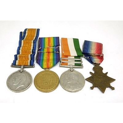Four Medals Belonging to Pte E Frith, Including South Africa Medal 1901 and 1902, 1914 British Star, 1914-19 Medal and 1914-18 Medal