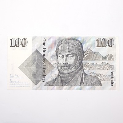 Australian Johnston/Stone $100 Paper Note, ZBZ970094