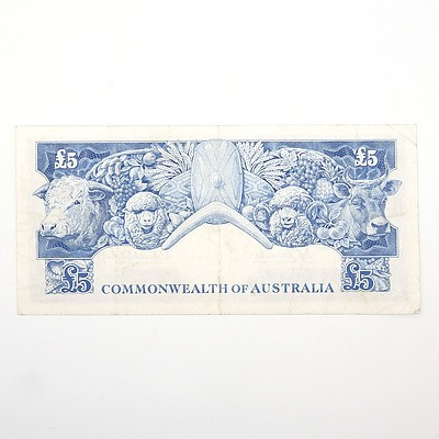 Commonwealth of Australia Coombs/Wilson Five Pound Note, TC97 863907