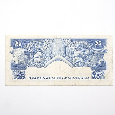 Commonwealth of Australia Coombs/Wilson Five Pound Note, TC80 302811