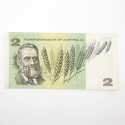 Commonwealth of Australia Phillips/Wheeler $2 Paper Note, HAB947226