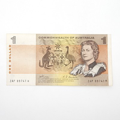 Scarce Commonwealth of Australia $1 Star Note, Phillips/Randall ZAP09741*