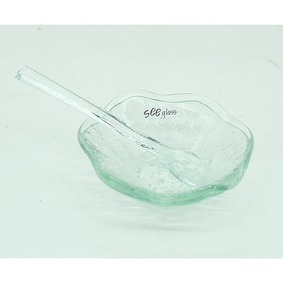 Small See Glass Bowl With Spoon