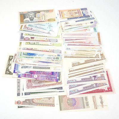 Large Group of Banknotes From Mongolia, Hong Kong, Shanghai, Laos and Burma
