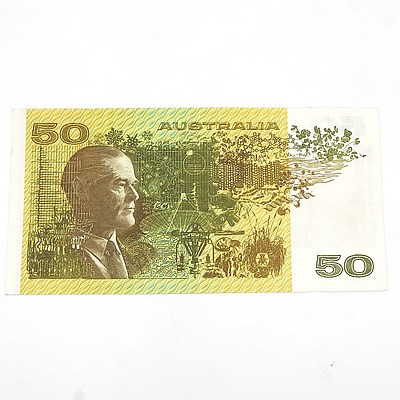 Australian Uncirculated $50 Fraser/ Johnston Paper Note, YRL390504