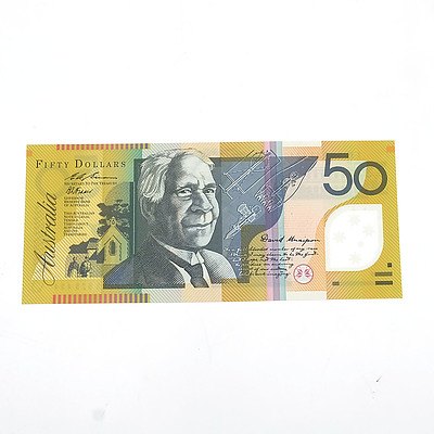 Australian Uncirculated $50 Fraser/ Evans Polymer Note, IF95925434