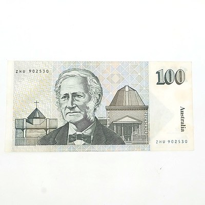 Australian $100 Fraser/ Cole Paper Note, ZHU 902530