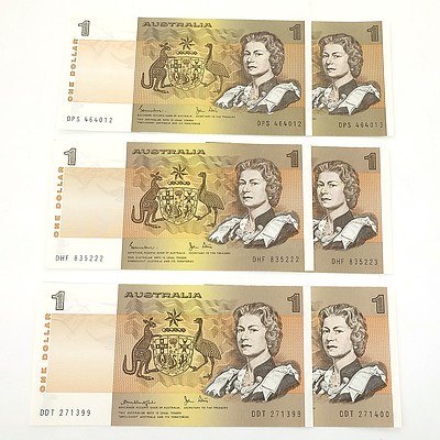 Three Sets of Consecutively Numbered Pairs, Including 1982 Last Prefix Johnston/Stone DPS464012-DPS464013