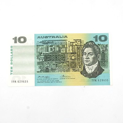 Uncirculated $10 Knight / Wheeler Paper Note, TFK629635