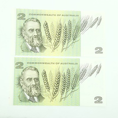 Two Consecutively Numbered Uncirculated $20 Phillips/ Wheeler Paper Notes, GYV178668-GYV178669