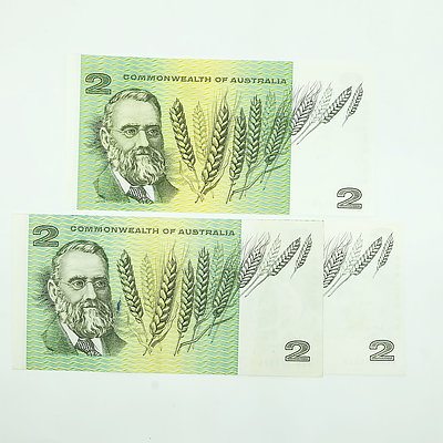 Three Commonwealth of Australia $2 Notes, Including Coombs/ Wilson FAP149126, Coombs/ Randall FPQ523524 and Phillips/ Randall FRK706556