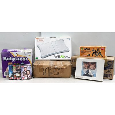 Bulk Lot of DVD's & Wii Fit Plus System