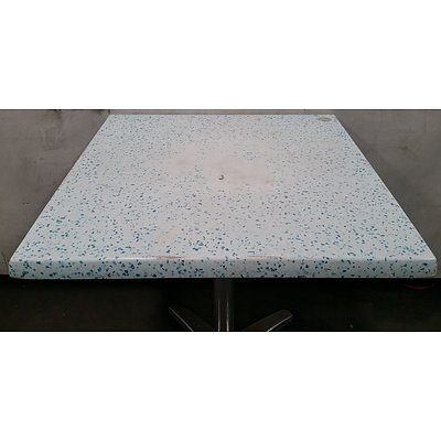 Plastic & Steel Cafe Tables - Lot Of 7