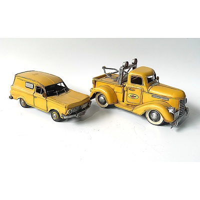 Two Tin Models of Classic Cars by Jayland