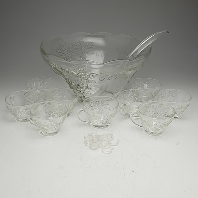 Moulded Glass Punch Set, Coin Ware Jug, Milk Glass and More