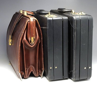 Three Leather Briefcases, including Ivoli, St. James and Courier