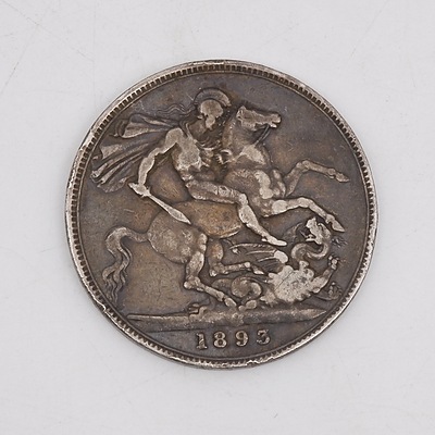 1893 Queen Victoria Crown Silver Toned