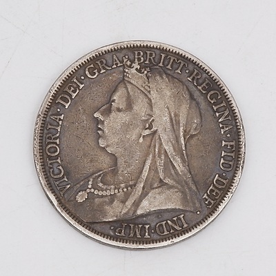 1893 Queen Victoria Crown Silver Toned