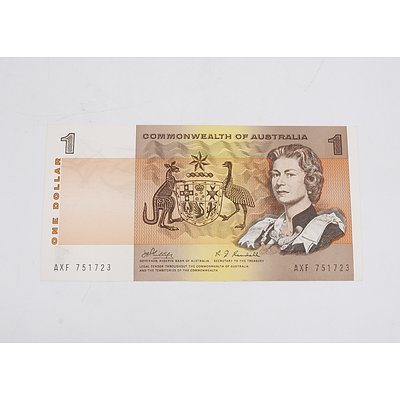 1969 Australian One Dollar Banknote Phillips/Randall - Uncirculated