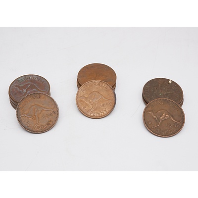 18x Australian Pennies