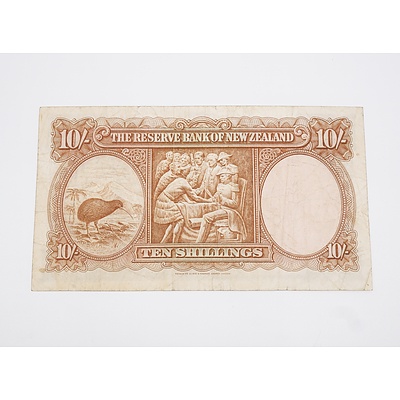 1956 Bank of New Zealand Ten Shillings Banknote