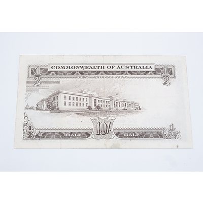 1961 Australian Ten Shillings Banknote Coombs/Wilson