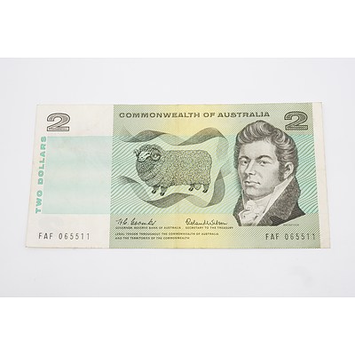 1966 Australian $2 Banknote Coombs/Wilson