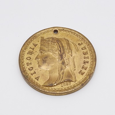 1887 Gilt QV Jubille Medallion Australian celebration