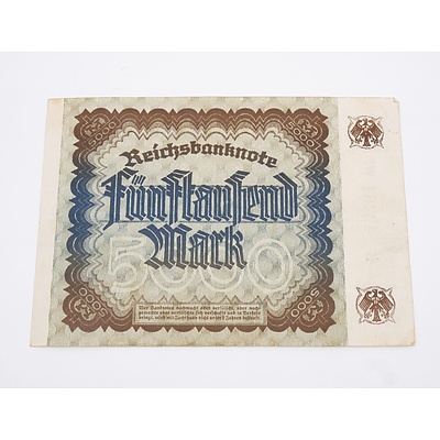 1922 Germany 5,000 Reichsbanknote, with Star