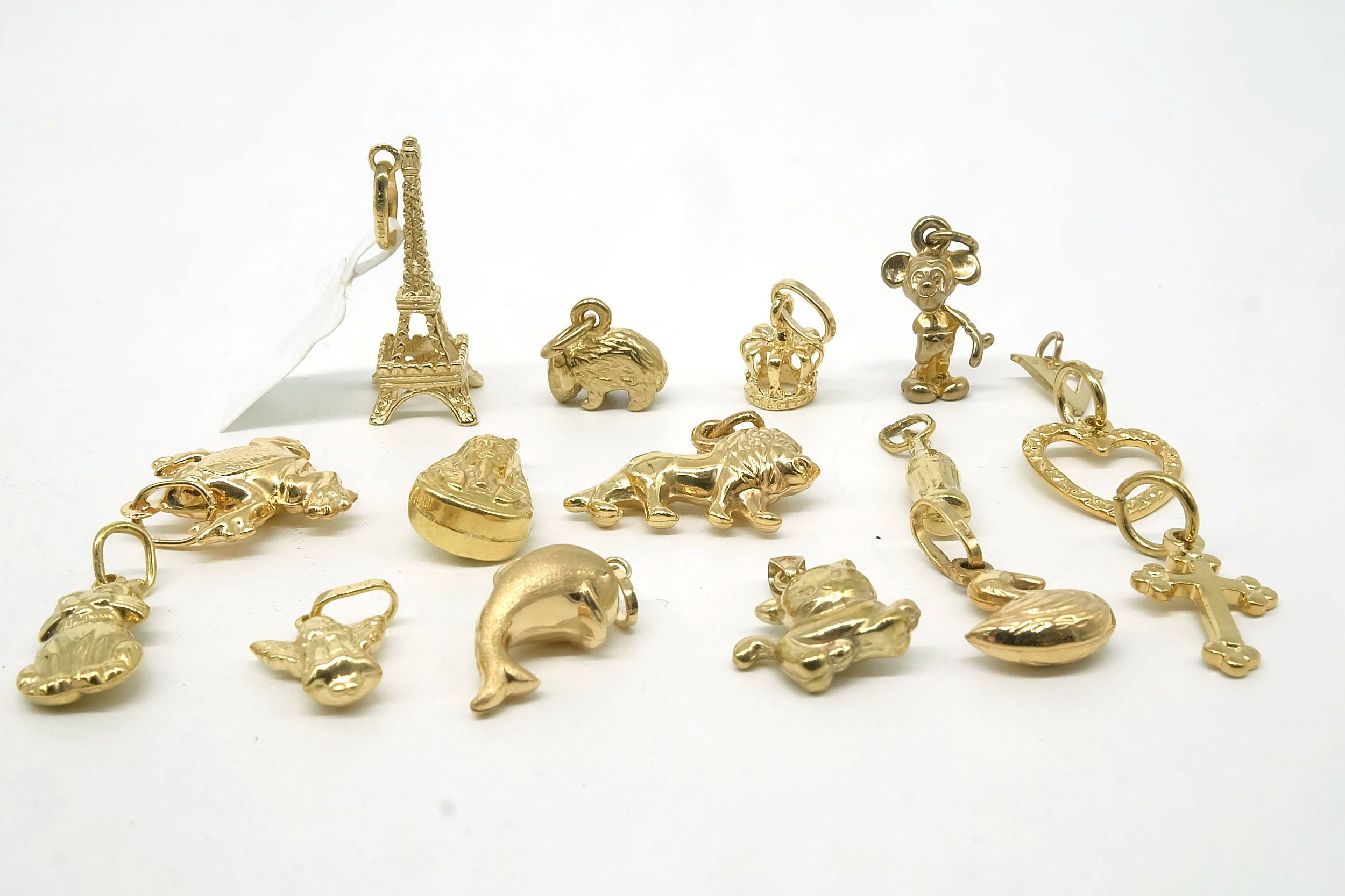 'Various 9ct Yellow Gold Charms, 13g'