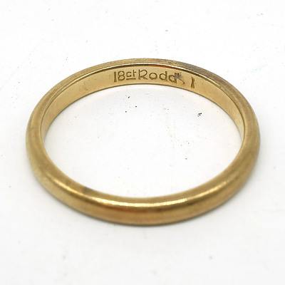 18ct Yellow Gold Wedding Ring, 4.2g