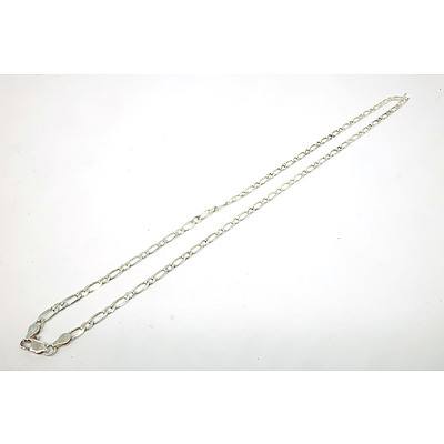 Sterling Silver Long and Short Curb Link Chain, 10.5g
