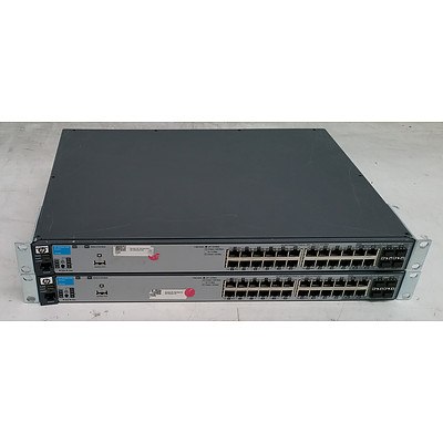 HP ProCurve (J9145A) 2910al-24G 24-Port Gigabit Managed Switch - Lot of Two