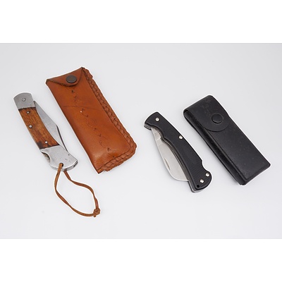 Two Pocket Knives with Pouches