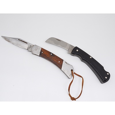 Two Pocket Knives with Pouches