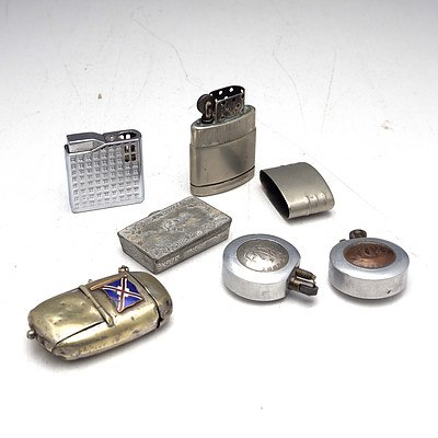 Silver Plated Vesta and Sovereign Case, Piezoelectric Lighter and more