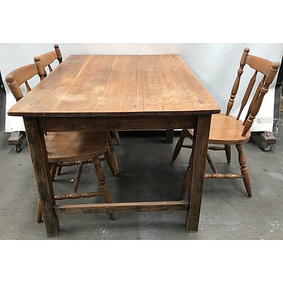 Dining Table with Three Chairs