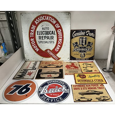 Auto Memorabilia and Other Signs -Lot Of 11