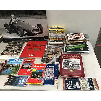 Large Collection Of Auto and War Memorabilia News Papers Books And More