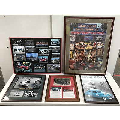 Collection Of Auto Memorabilia Framed Pictures and Prints