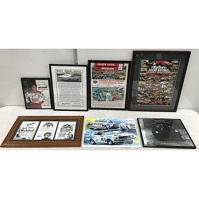 Collection Of Auto Memorabilia Framed Pictures and Prints