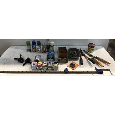 Assorted Household Tools Hardware And Paints